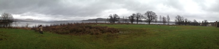 Panoramic shot of Loch Lomond, the seaplane and Cameron House